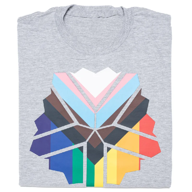 Cool T-Shirt with Trendy Prints for Fashion Lovers-Cedar Rapids 5 Seasons Progress Pride Flag