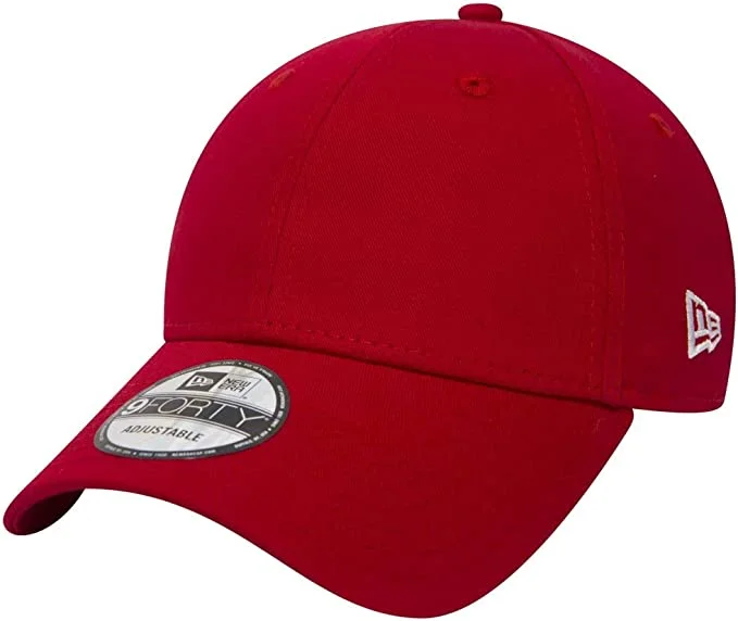 Custom Baseball Hats for Teams-New Era 940 Basic Adjustable Scarlet Baseball Cap