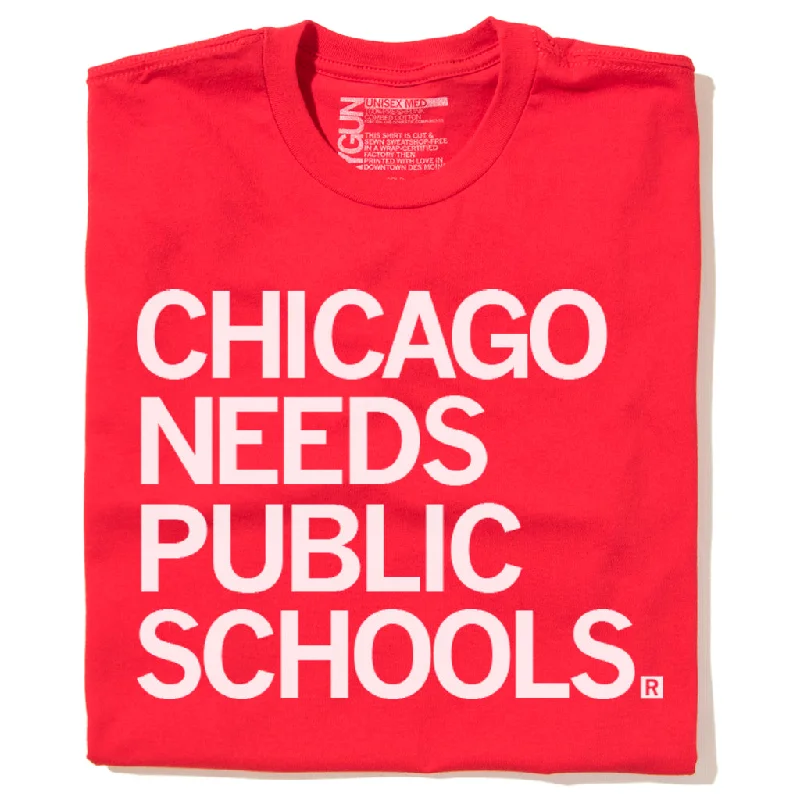 T-Shirt with Neon Colors for Bold Look-Chicago Needs Public Schools