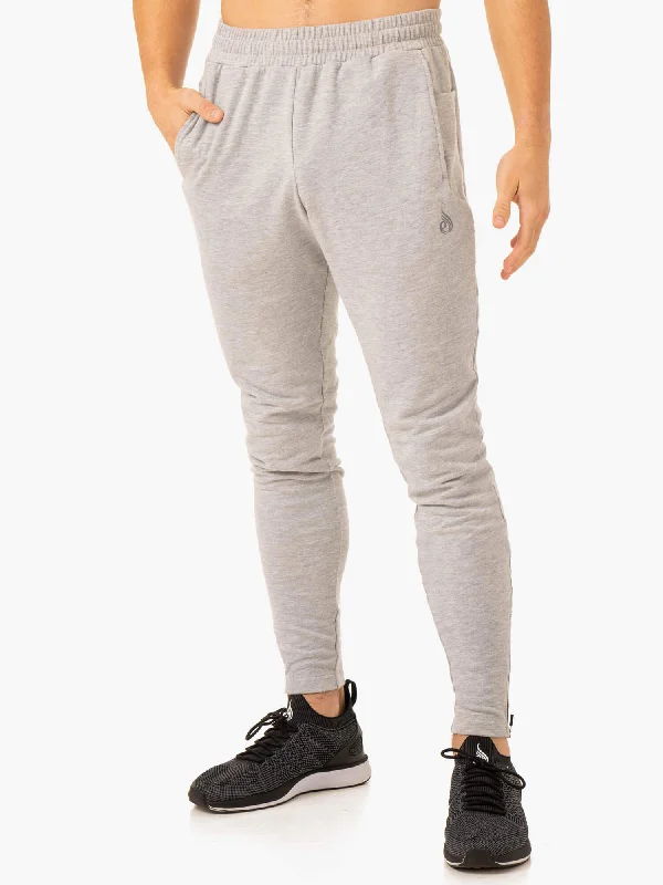 Lightweight Linen Trousers for Warm Days-Pursuit Track Pants - Light Grey Marl