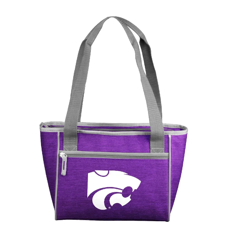 Comfortable Beanies for Chill Weather-Kansas State Crosshatch 16 Can Cooler Tote