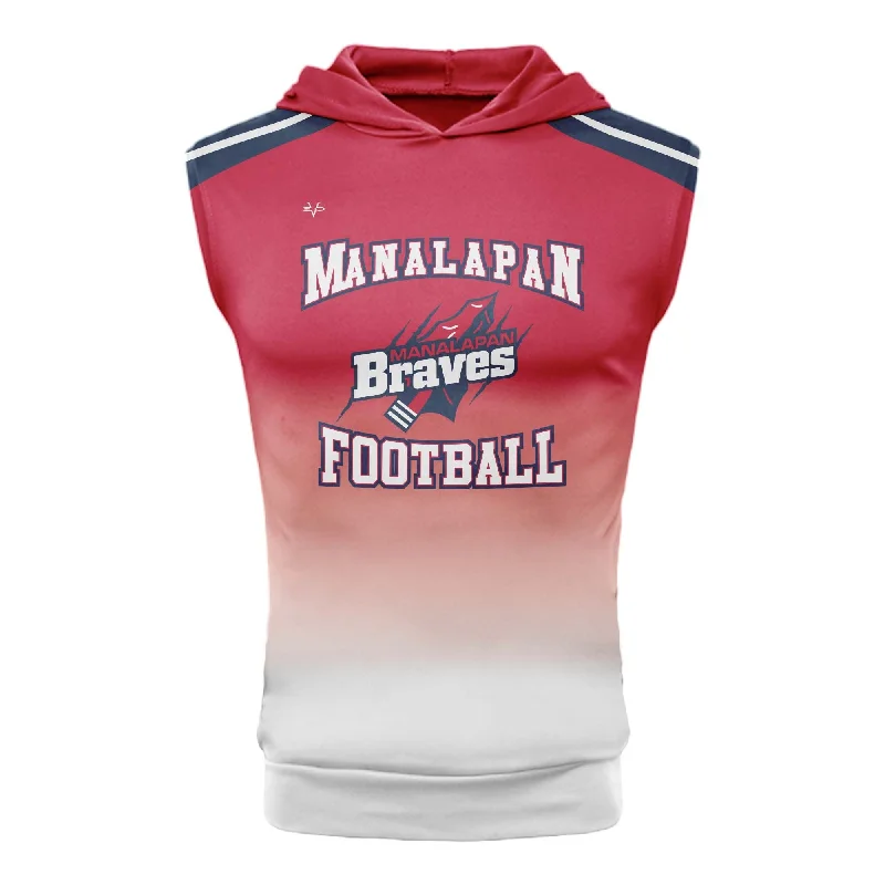 Vintage Graphic Hoodies for Casual Looks-MANALAPAN BRAVES SLEEVELESS COMPRESSION HOODIE