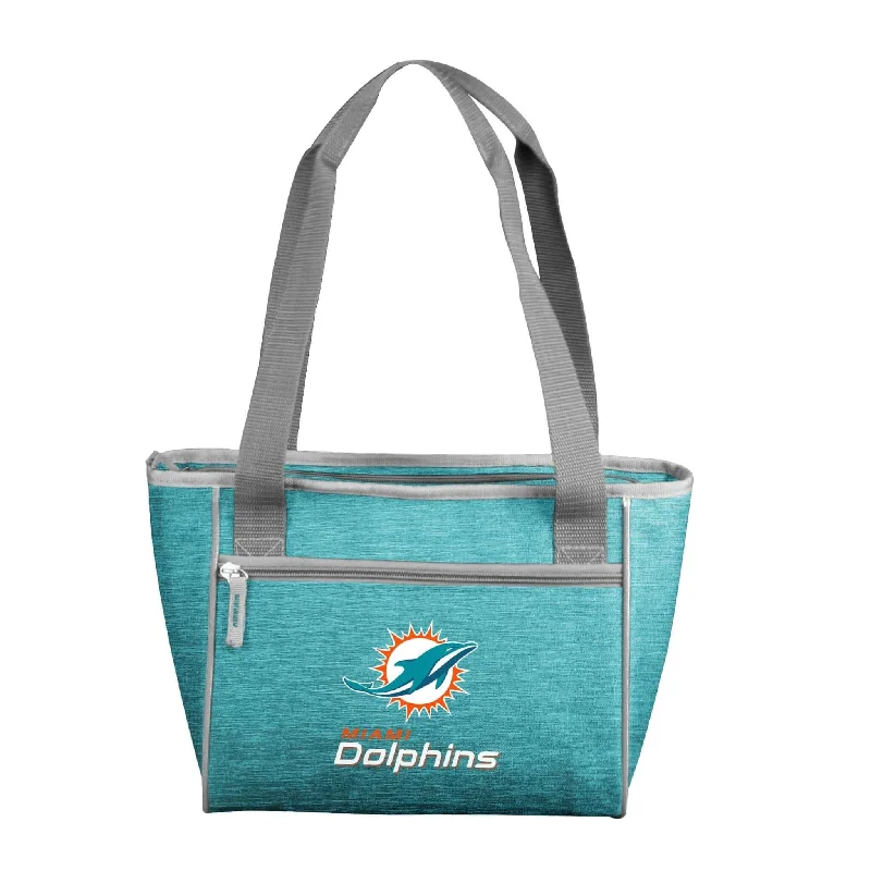 Custom Caps for School Spirit-Miami Dolphins Crosshatch 16 Can Cooler Tote