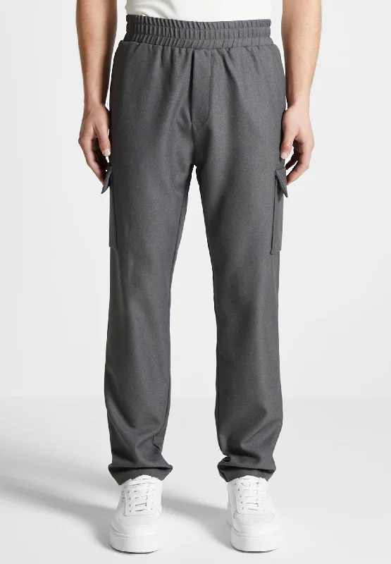 Tailored Suit Pants for Formal Events-Angular Pocket Cargo Pants - Grey Marl