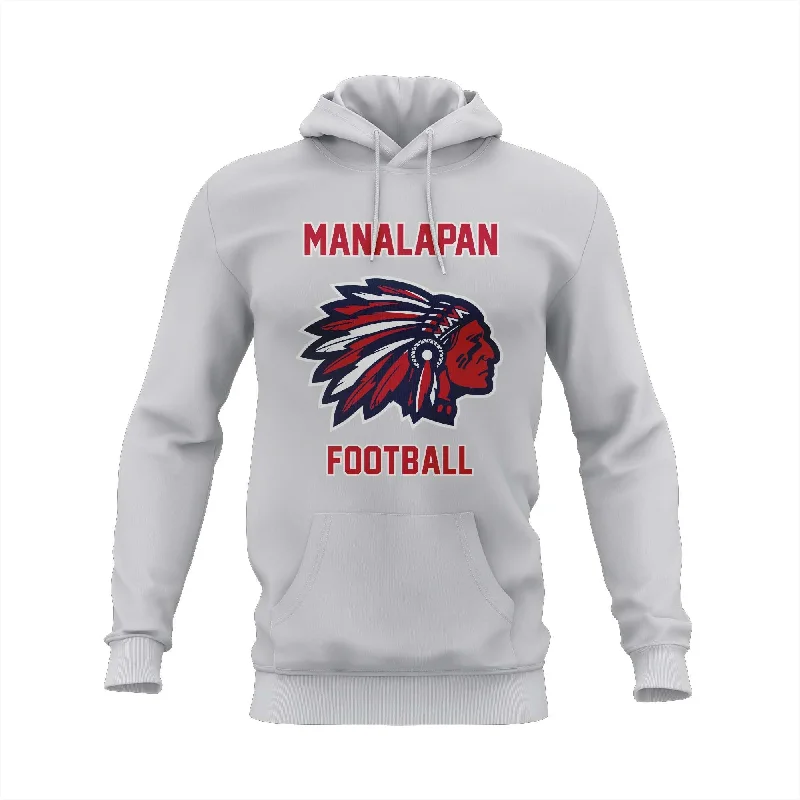 Luxury Hoodies for Premium Comfort-MANALAPAN BRAVES SEMI SUB HOODIE - SILVER