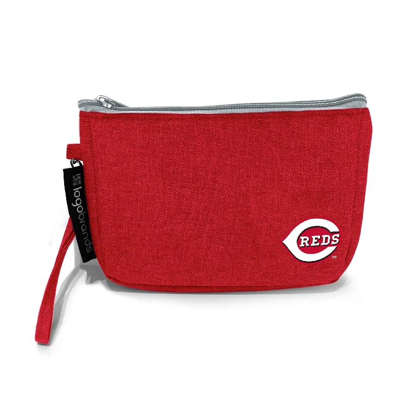 Stylish Straw Fedora Hats for Beach Days-Cincinnati Reds Crosshatch Wristlet