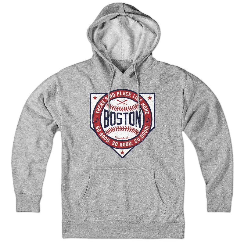 Embroidered Hoodies for Custom Designs-Boston There's No Place Like Home Baseball Hoodie