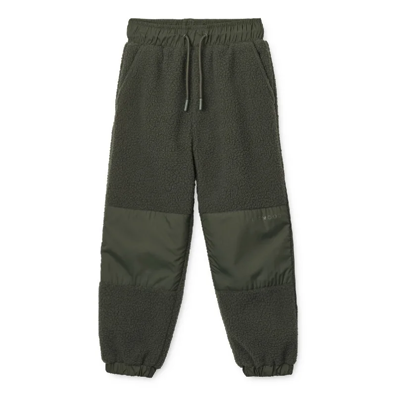 Slim-Fit Trousers for Formal Occasions-Liewood Emely Fleece Pants - Hunter Green