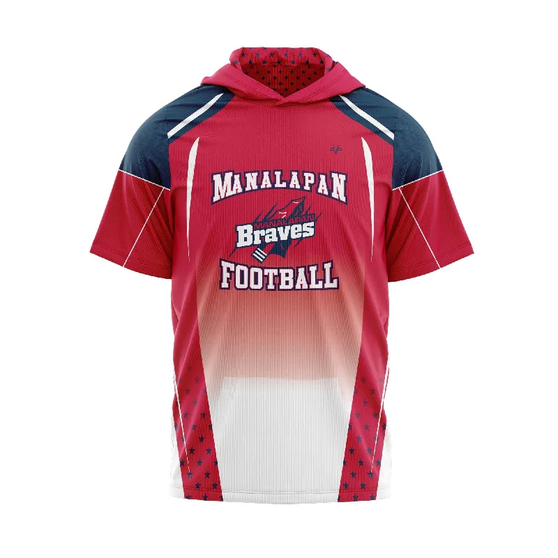 Stylish Tie-Dye Hoodies for Summer Fashion-MANALAPAN BRAVES SHORT SLEEVE HOODIE