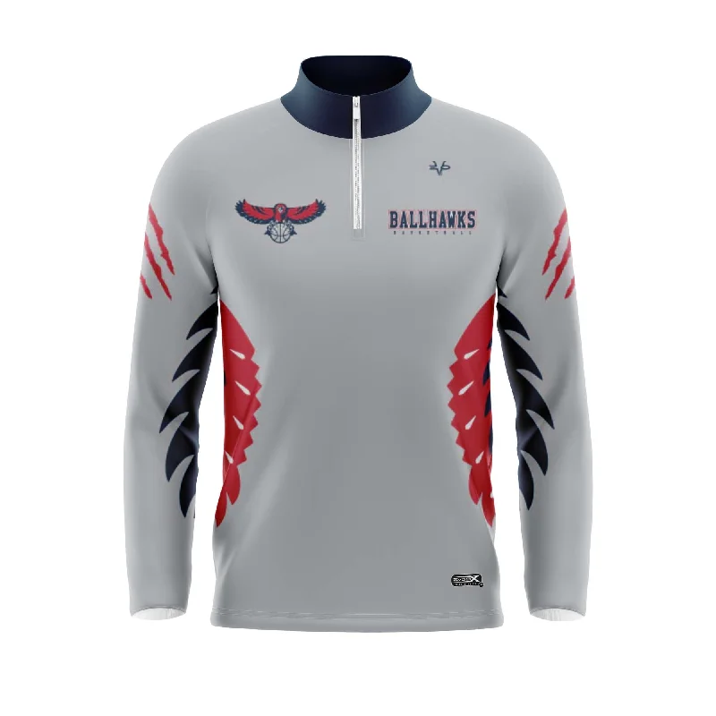 Soft and Comfortable Cardigans and Jackets-DAVINCI BALLHAWKS BASKETBALL Sublimated Quarter Zip Jacket