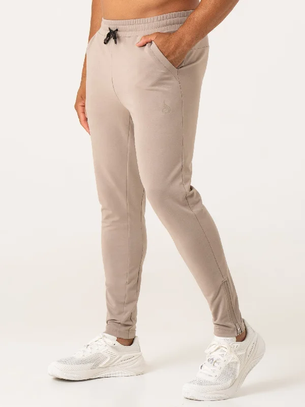 Cozy Jogger Pants for Cold Weather-Pursuit Gym Track Pants - Taupe