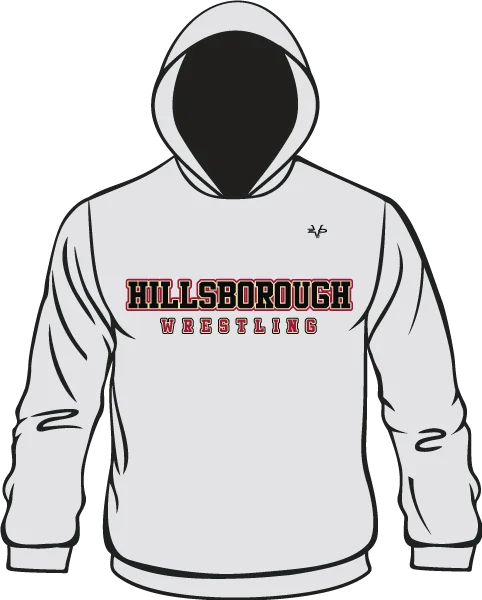 Zip-Up Hoodies for Easy Layering-HILLSBOROUGH WRESTLING CLUB Semi Sublimated Silver Hoodie