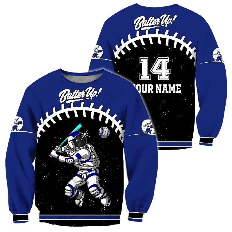 Custom Hoodie Designs for Personalized Apparel-Customize Name & Number Astronaut Baseball Sweatshirt Hoodie Christmas Shirts For Men And Women