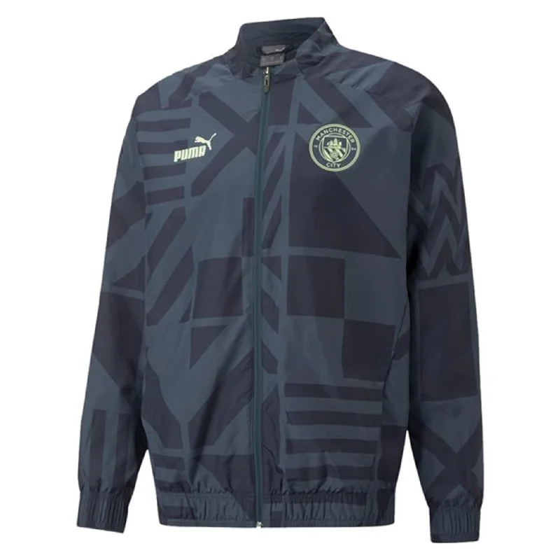 Stylish Leather Jackets for Night Outfits-Manchester City FC 2022/23 Men's Pre Match Jacket Football Soccer by Puma