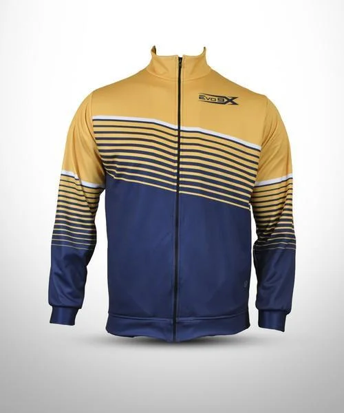 Zip-Up Jackets for Easy Layering-Evo9x Full Dye Sublimated Full Zipper Jacket Yellow/Navy