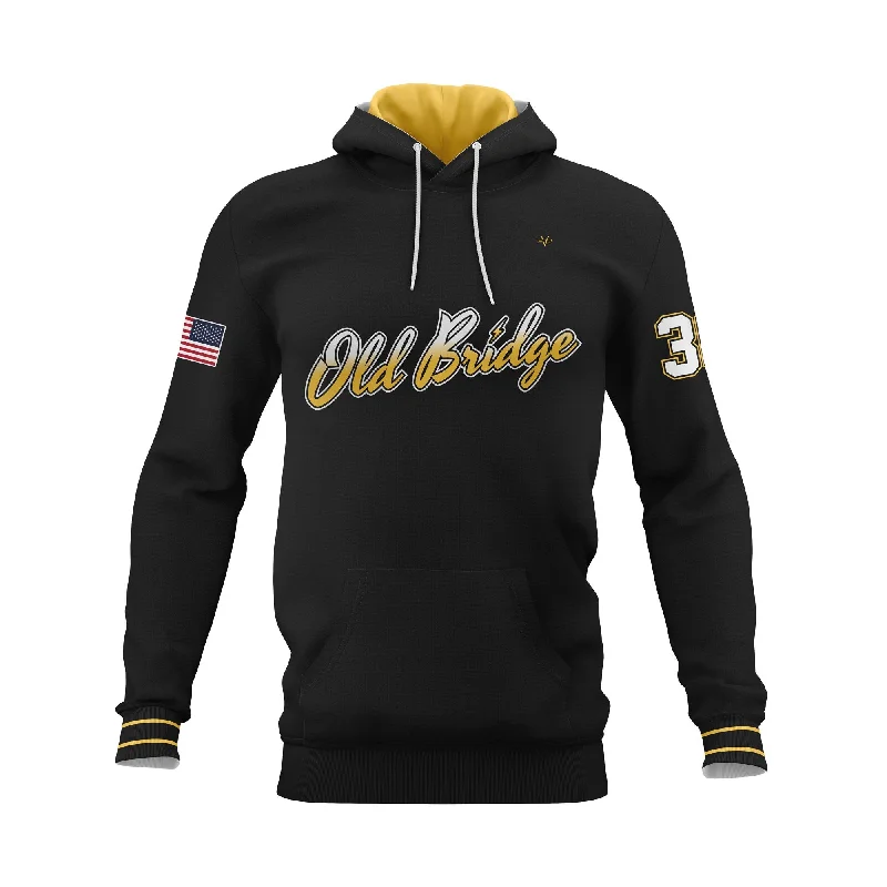 High-Performance Hoodies for Active Lifestyles-Old Bridge Lightning Sublimated Baseball Hoodie Blk