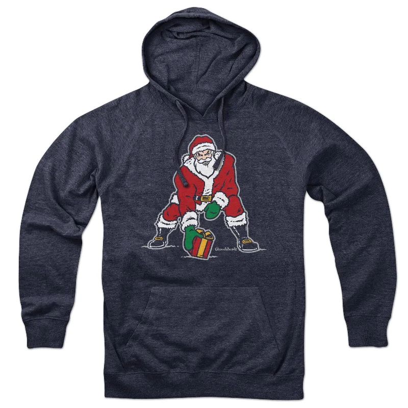 Casual Pullover Hoodies for Relaxed Looks-Three Point Stance Santa Hoodie