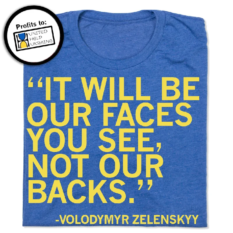 Oversized T-Shirt for Relaxed Fit-Zelenskyy: Not Our Backs Quote