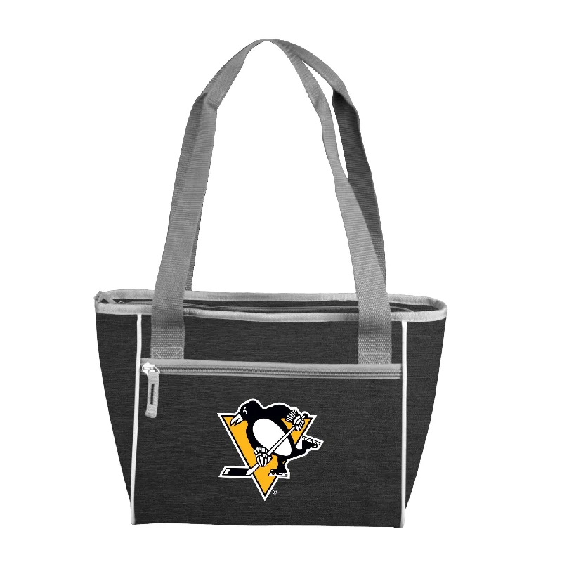 Warm and Fuzzy Hats for Cold Weather-Pittsburgh Penguins Crosshatch 16 Can Cooler Tote