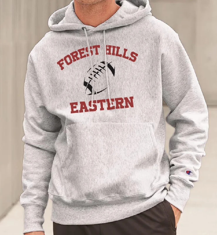 Soft Cotton Hoodies for Everyday Comfort-Forest Hills Eastern Football Reverse Weave Champion Hoodie Sweatshirt