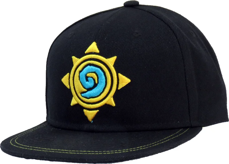 Warm Headgear for Ski and Snowboard Trips-Hearthstone Black Snapback Cap