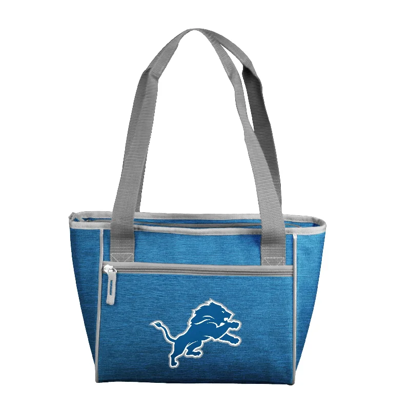 Cool Logo Baseball Caps for Promotional Events-Detroit Lions 2017 Logo Crosshatch 16 Can Cooler Tote