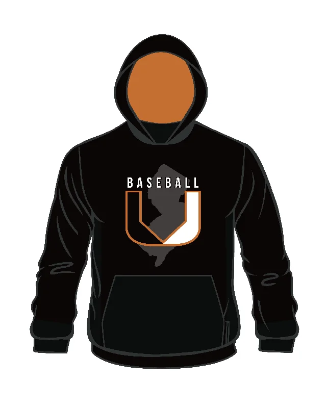 Hoodies with Drawstrings for Adjustable Fit-BASEBALL U Sublimated Pullover Hoodie (Black)