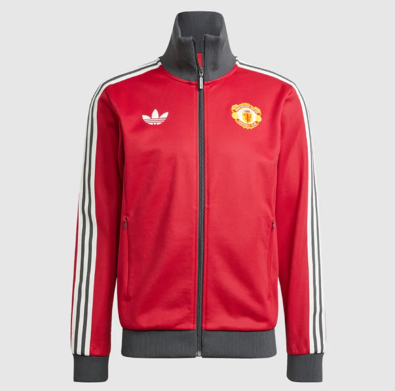 Zip-Up Jackets for Easy Layering-Manchester United FC 2024/25 OG BB Track Jacket Football Soccer Black  by Adidas