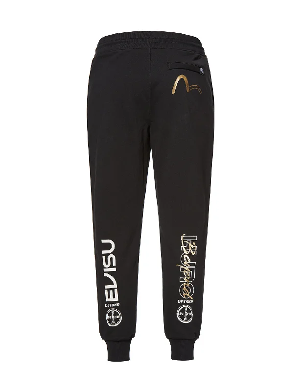 Durable Hiking Pants for Outdoor Activities-Logo Print Sweatpants