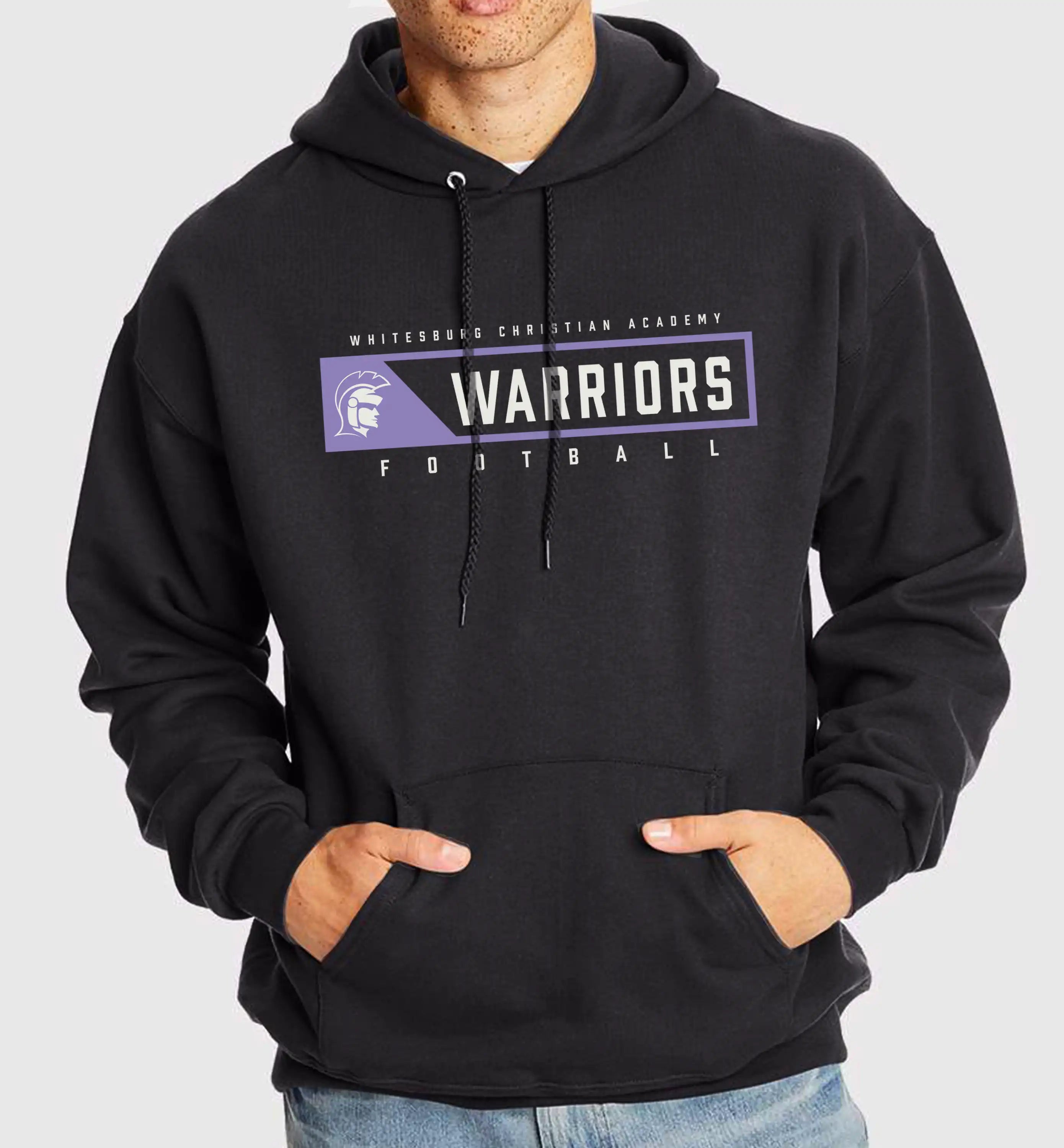 Casual Pullover Hoodies for Relaxed Looks-ADULT - FOOTBALL - Warriors Banner Hoodie - PC78H