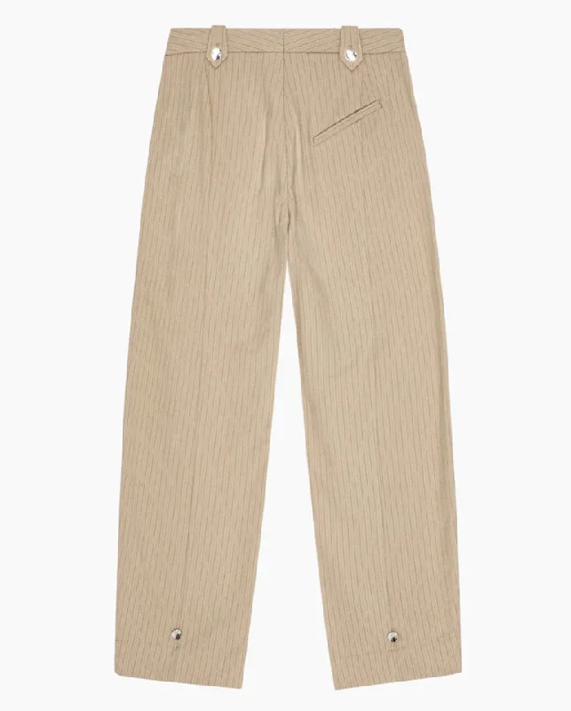 Comfortable Yoga Pants for Relaxation-Melange Stripe Suiting Pants Caribou