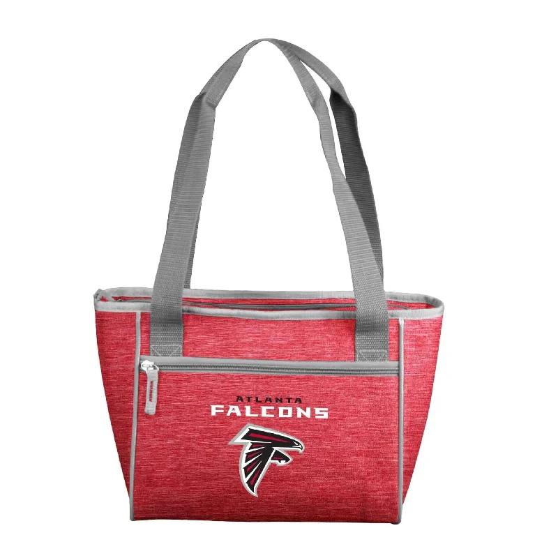 Warm Headgear for Ski and Snowboard Trips-Atlanta Falcons Crosshatch 16 Can Cooler Tote