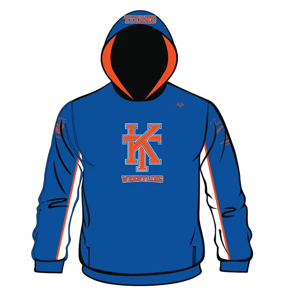 Comfortable Hoodies for Lounge Wear-KEANSBURG TITANS Wrestling Sublimated Hoodie