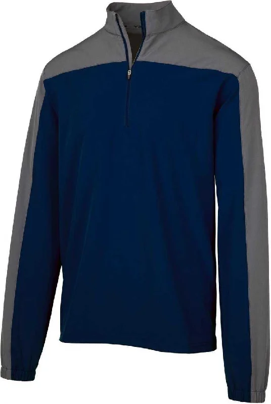 Fashionable Blazers and Jackets for Professional Style-Mizuno Youth Comp Long Sleeve Batting Jacket - Navy Shade