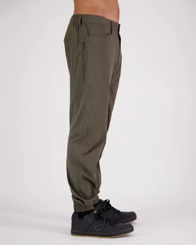 Relaxed Fit Cotton Pants for Comfort-Virage Bike Pants - Olive Night