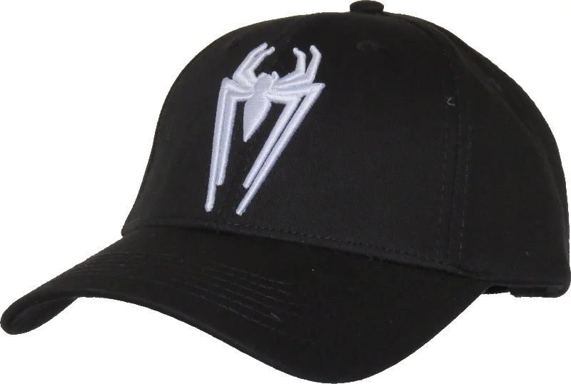 Custom Sports Team Caps for Fans-Spiderman Spider Logo Black Cap