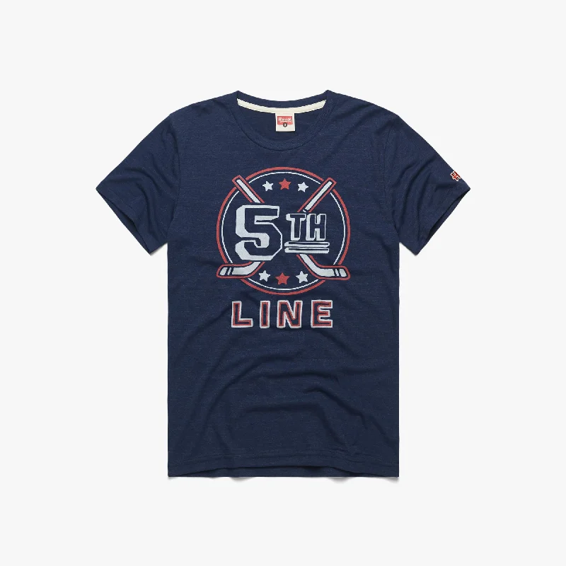 T-Shirt with Team Name and Logo for Sports-5th Line Crest