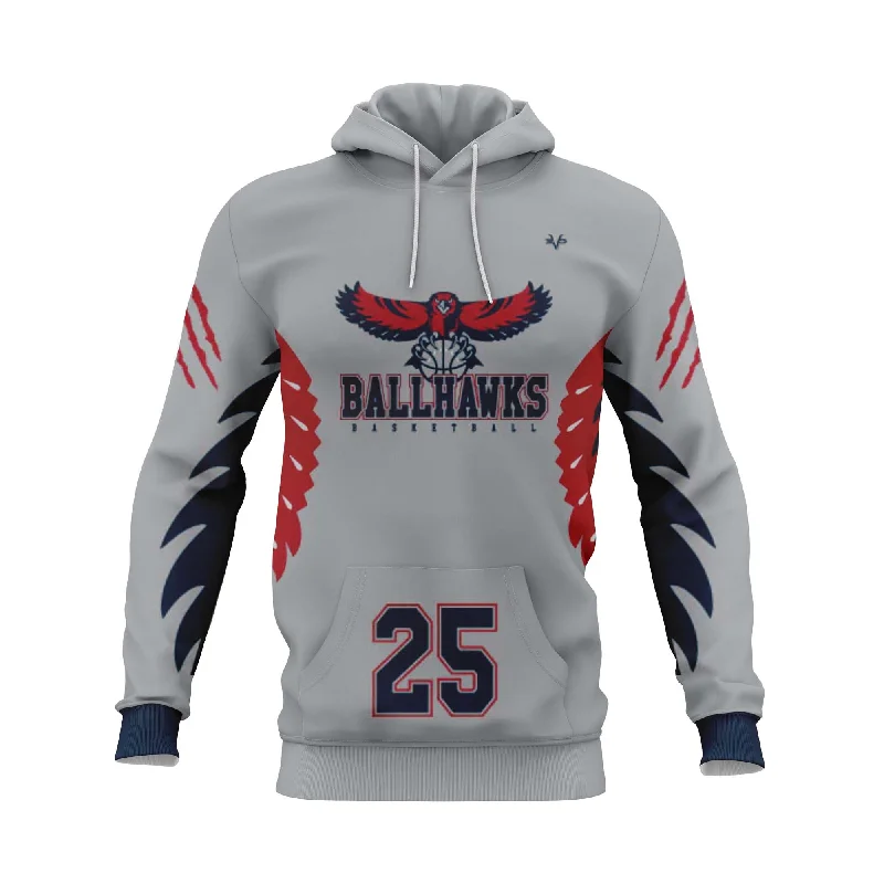 Retro Hoodies for Throwback Fashion-DAVINCI BALLHAWKS BASKETBALL Sublimated Hoodie