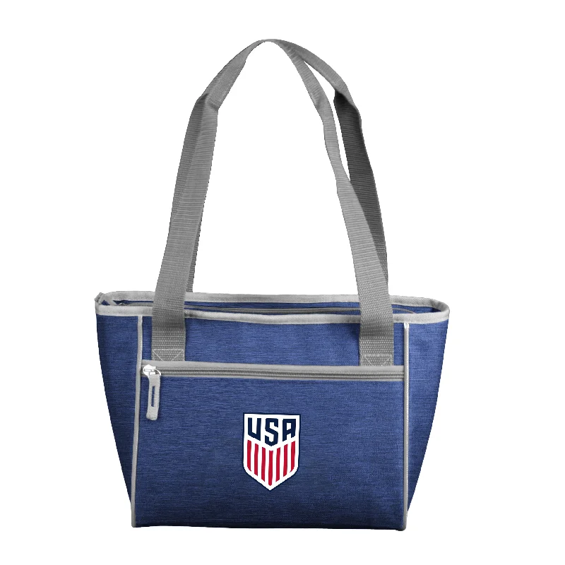 Classic Brimmed Hats for Sun Protection-US Mens Soccer Crosshatch 16 Can Cooler Tote