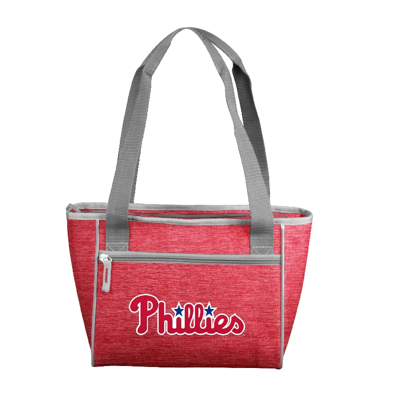 Elegant Fascinator Hats for Special Events-Philadelphia Phillies Crosshatch 16 Can Cooler Tote