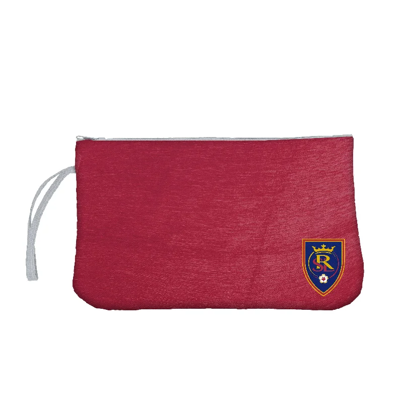 Cozy Cable Knit Beanies for Winter Weather-Real Salt Lake Cardinal Crosshatch Wristlet