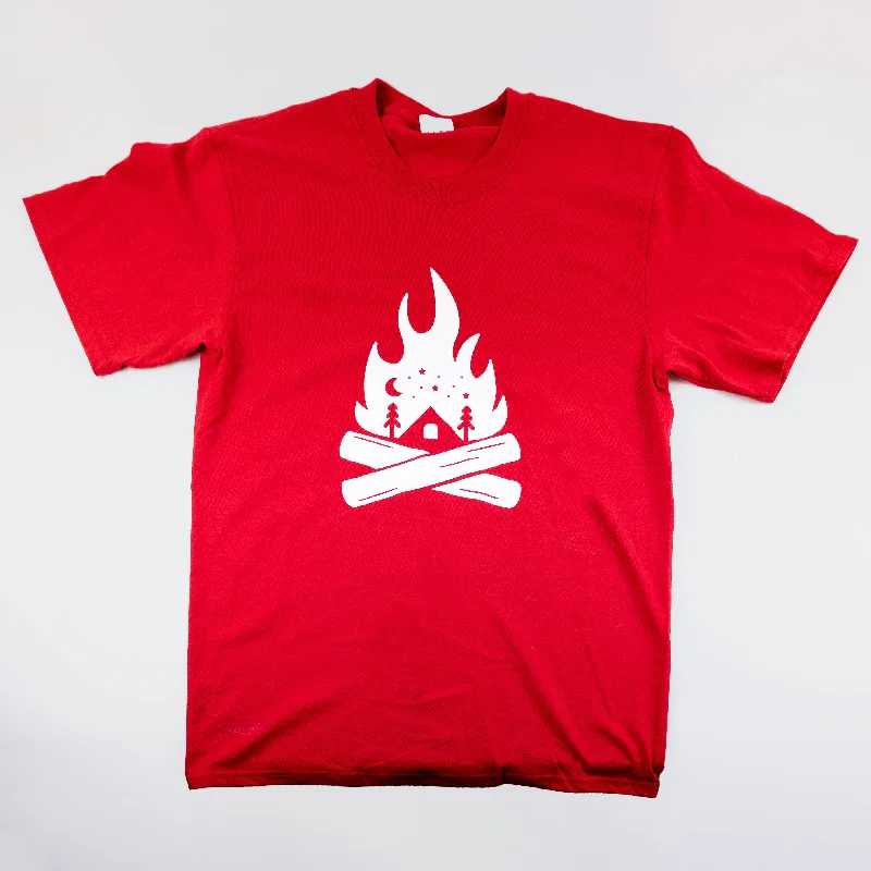 Cool T-Shirt with Trendy Prints for Fashion Lovers-Campfire Circle Red Summer 2022 Youth T-Shirt