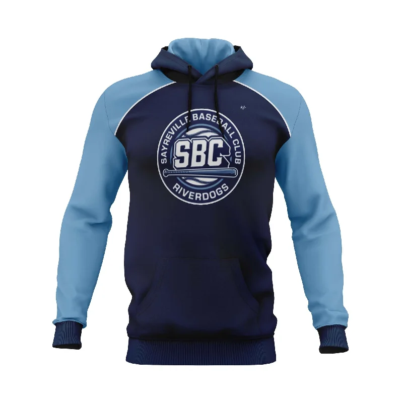 Hoodies with Drawstrings for Adjustable Fit-SAYREVILLE BASEBALL Sublimated Hoodie - Dark Blue