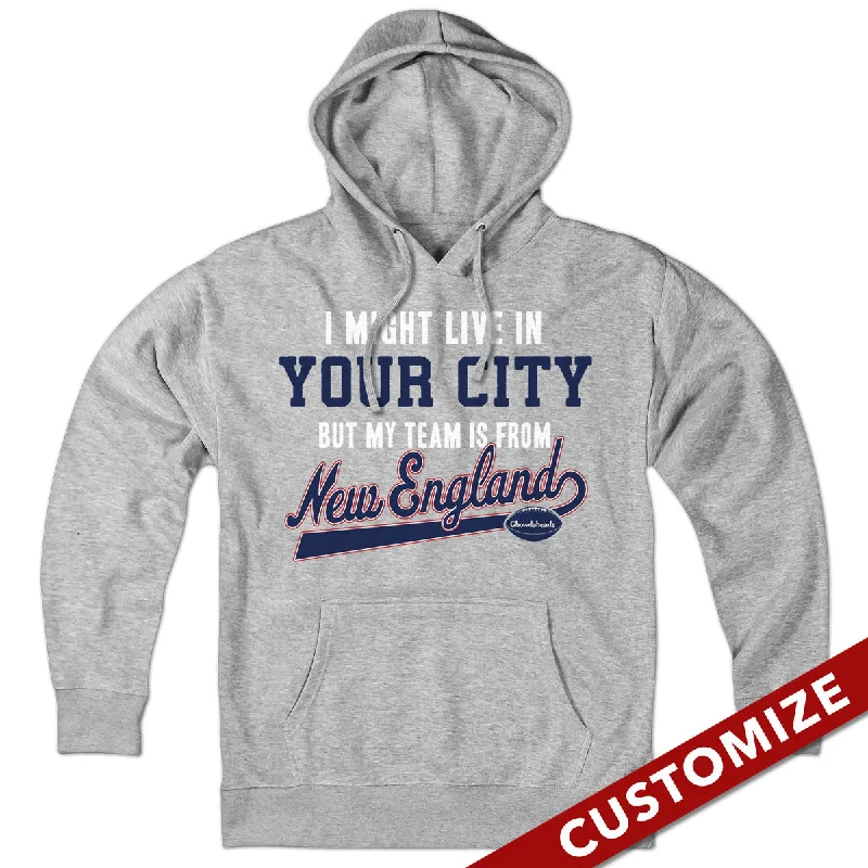 Breathable Hoodies for Warm-Weather Activities-My Football Team Is In New England Custom Hoodie