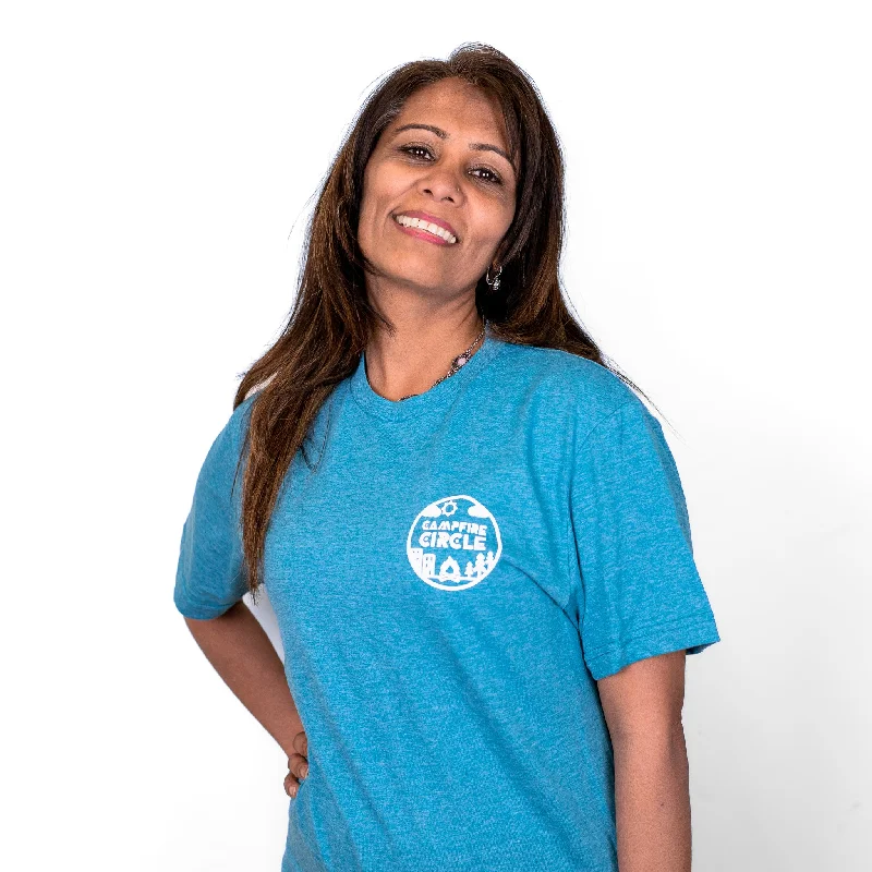 Eco-Friendly T-Shirt with Sustainable Fabric-Community Crest Heather Teal T-Shirt