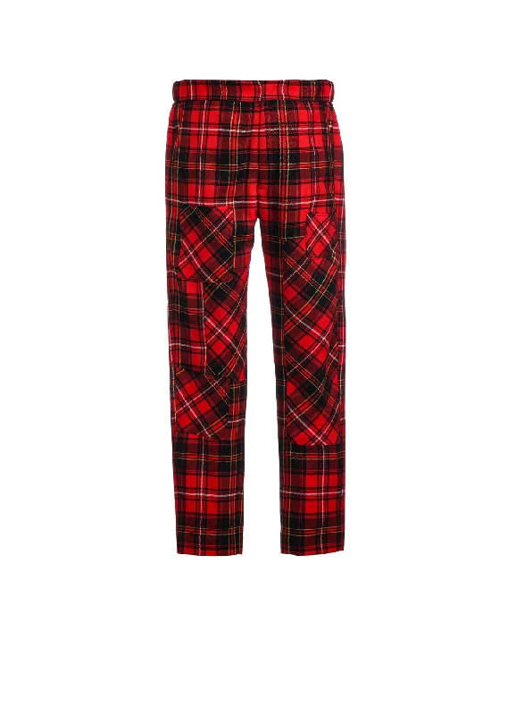 Professional Tailored Pants for Business Look-TARTAN CHECK PATCHWORK PANTS