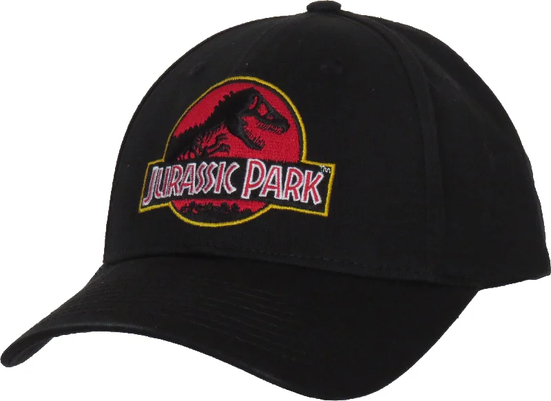 Sleek Leather Caps for Premium Style-Jurassic Park Adjustable Black Cap