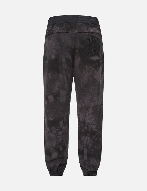 Elegant Silk Pants for Special Occasions-Logo Embroidery Tie-dyed Sweatpants