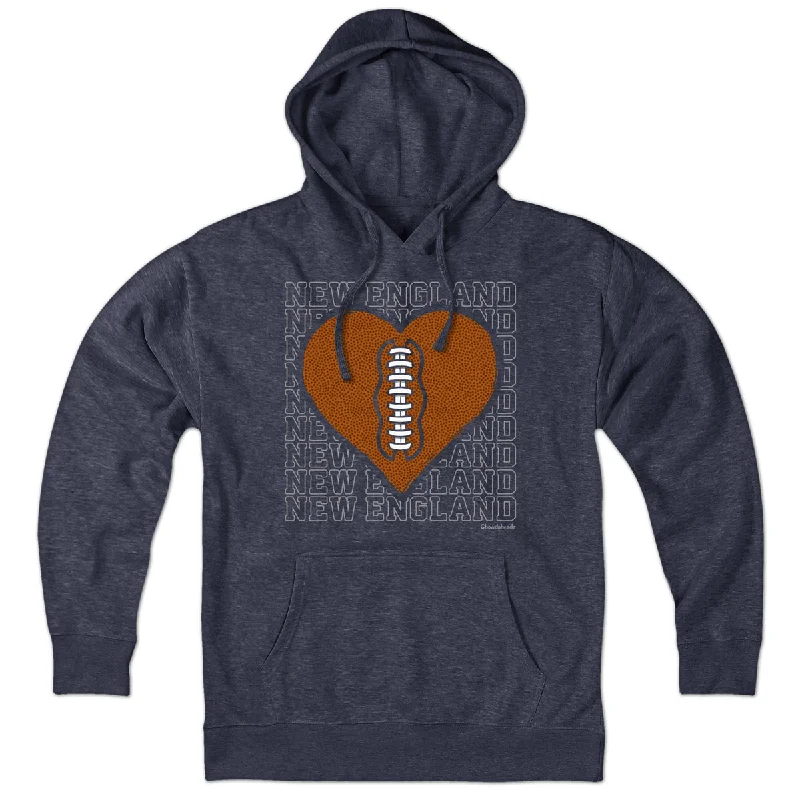 Stylish Hooded Sweatshirts for Casual Looks-New England Football Heart Hoodie