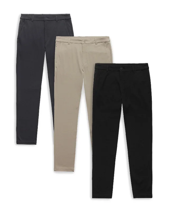 Casual Button-Fly Pants for Everyday Looks-Custom 3 Pack All Day Pants